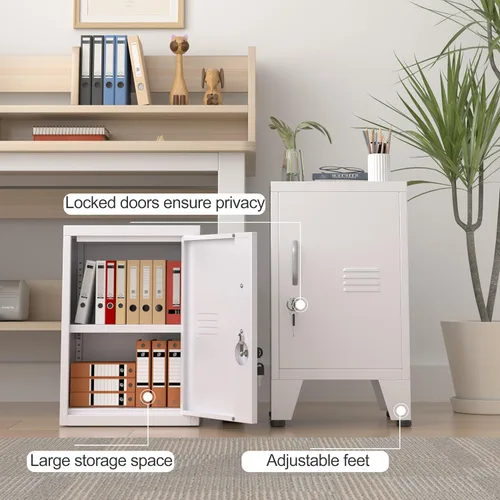 Miniatura 7 de Gabinete de casillero de almacenamiento de 62.2 cm de alto de metal con cerradura - Gabinete pequeño con cerradura para empleados, casillero