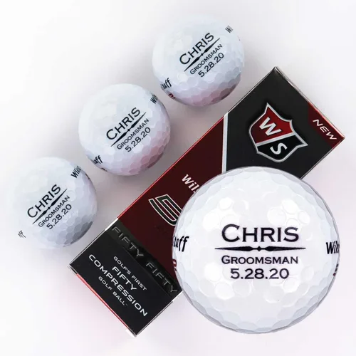 Miniatura 13 de Wilson - Funda de 3 pelotas de golf personalizadas para hombres, regalo de padrinos de boda, regalos para el padre de la novia, diseño personalizado
