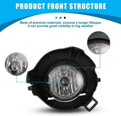 Miniatura 3 de CPW Luces antiniebla compatibles con Nissan Pathfinder 2005 2006 2007 2008 2009 2010 2011 2012 [Frontier 2005-2009] Luces antiniebla de conducción