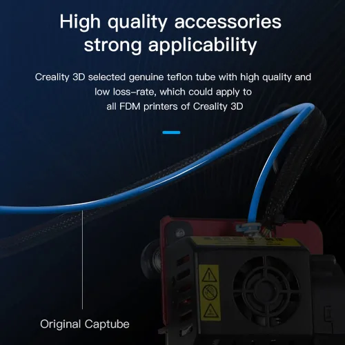 Miniatura 4 de Creality - Tubo de teflón Capricornio oficial de 2m, tubo Bowden de PTFE de baja fricción de 1.75mm para impresoras 3D FDM Ender 3, 5, CR-10, 6 SE