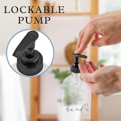 Miniatura 5 de Cornucopia Brands Botellas de bomba para platos de manos de 16 onzas (transparentes, juego de 2); dispensadores de bomba para cocina y hogar