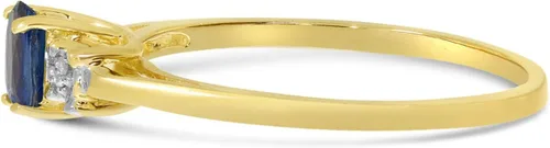 Miniatura 5 de Anillo de zafiro y diamante en oro amarillo de 14 quilates