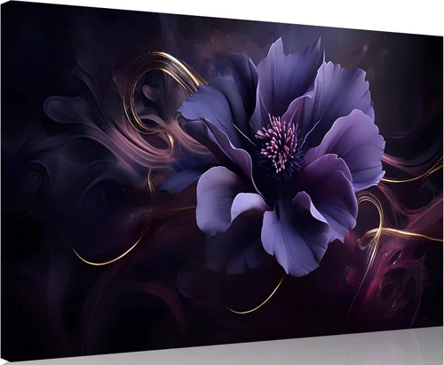 Miniatura 27 de TutuBeer 1 Panel Arte de Pared con Imagen Púrpura Arte de Pared en Lienzo Púrpura Abstracto Color Ciruela Impresión de Flores en Lienzo Pintura