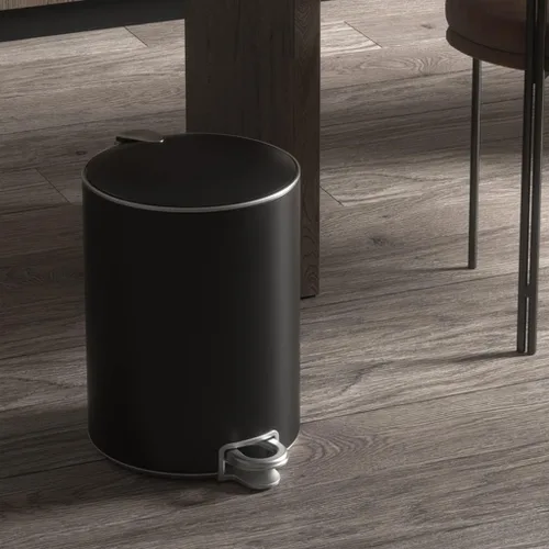 Miniatura 3 de Trash Bin 3.17Gallon Stainless Steel Pedal Trash Can Creative Household Round Trash Cans with Lid Living Room Bedroom Office Large Capacity Toilet