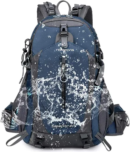 Miniatura 6 de Fengdong Mochila de viaje impermeable y ligera para senderismo, acampadas, de 40 L, para hombres y mujeres a3-Verde