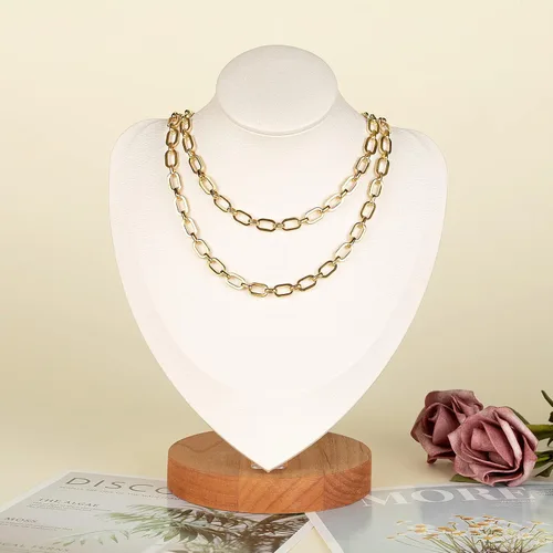 Miniatura 7 de UMAOKANG Cadenas de collar chapadas en oro para hacer joyas, cadena de clip de acero inoxidable 304 a granel con cierres de langosta y anillos Rolo
