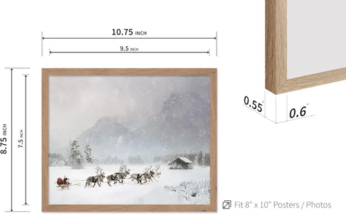 Miniatura 3 de Poster Master Póster Vintage de Vacaciones - Impresión Retro de Navidad - Regalo para Artista, Amigo - Papá Noel en Trineo de Renos, Invierno, Nieve
