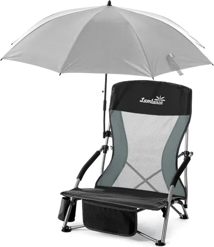 Miniatura 22 de Lamberia Silla de playa plegable para adultos, paquete de 2, sillas de playa bajas portátiles con capacidad de 300 libras, silla de camping ligera