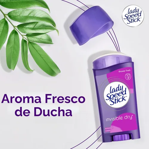 Miniatura 3 de Lady Speed Stick Desodorante antitranspirante para mujer, protección contra el sudor y el olor 72 HR, secado invisible, aroma fresco de ducha, barra