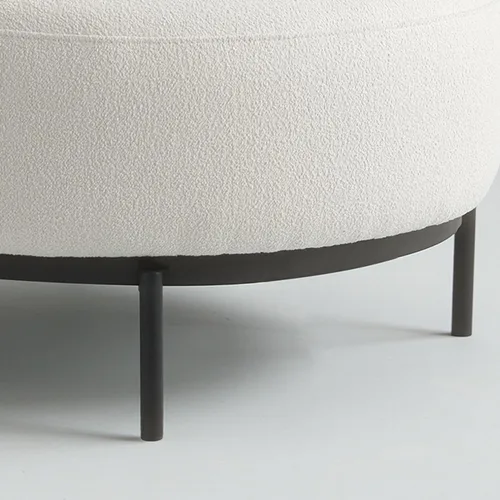 Miniatura 4 de Acanva Silla decorativa moderna con patas de metal de tela similar a la lana, sofá individual de lectura para sala de estar, dormitorio, sala