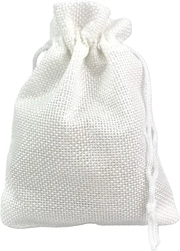 Miniatura 50 de Palmhomee Paquete de 20 bolsas de regalo de arpillera con cordón, bolsas de joyería de lino, bolsas de yute de boda para joyas y bolsas