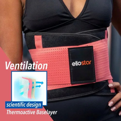 Miniatura 5 de ellostar Entrenador de cintura para mujer: banda de sudor para grasa del vientre, control de abdomen, soporte de espalda, faja moldeadora de Rosa