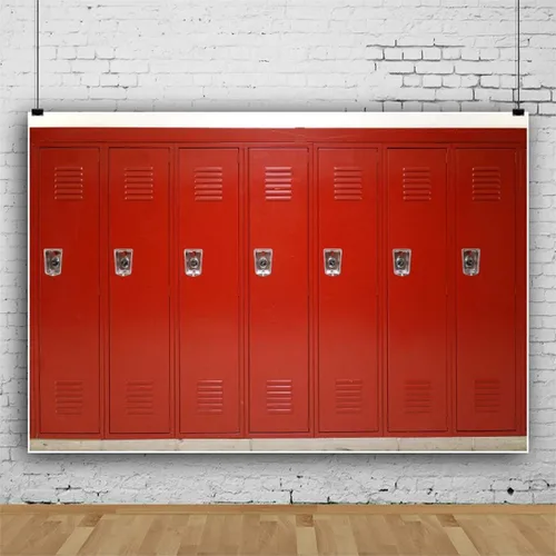 YongFoto Telón de fondo rojo de 5 x 3 pies, para deportes, gimnasio, escuela, armario de seguridad, fondo de habitación para fotografía,