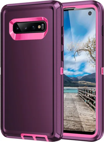 Miniatura 16 de Funda para Galaxy S10, [sin protector de pantalla] resistente a prueba de golpes, polvo y caídas, 3 capas de protección completa del cuerpo, funda