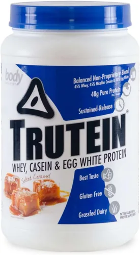 Miniatura 30 de Body Nutrition Trutein Polvo de Proteína Alto: 45% Suero, 45% Caseína, 10% Clara de Huevo, Sin Gluten, Bajo en Sodio, Polvo de Proteína de Suero