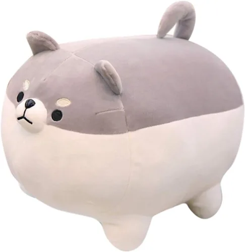 Miniatura 10 de Almohada grande de peluche con forma de perrito, Shiba Inu, Corgi, juguete para niño, niña Marrón