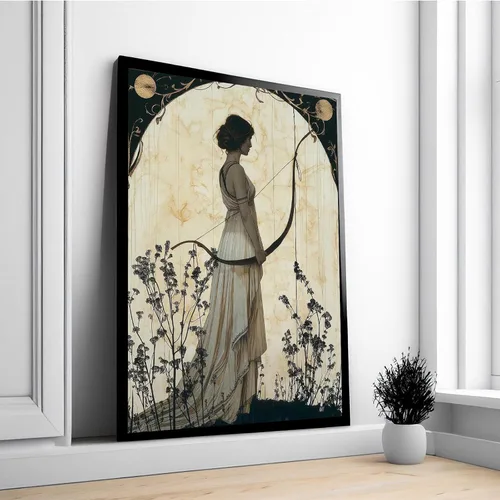 Miniatura 5 de BIGAOYS Lienzo de mitología griega vintage de caza, diosa Artemisa, arte de pared, diosa femenina, arte de pared, caza, diosa, hogar, dormitorio