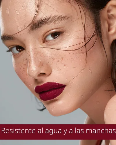 Miniatura 5 de MAKI YIKA Lápiz labial rojo burdeos para mujer, pintalabios de larga duración, sin manchas, mate, líquido, a prueba de transferencia, sin crueldad