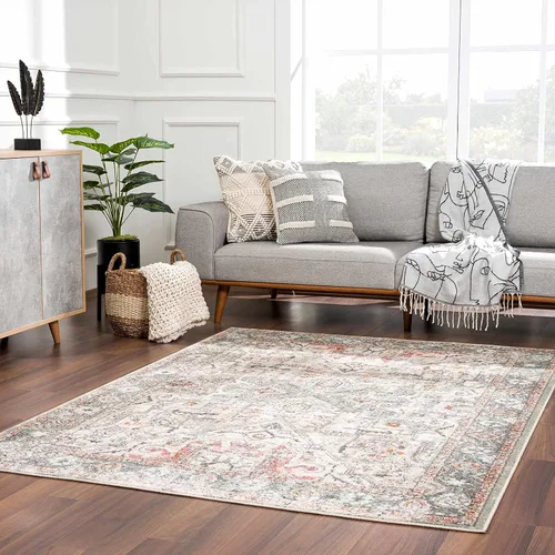 Hauteloom Bolinas - Alfombra tradicional oriental para sala de estar, estilo bohemio vintage, estilo boho, alfombra contemporánea abstracta estilo