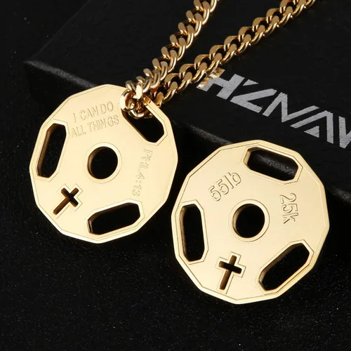 Miniatura 2 de HZMAN Collar con colgante de cadena de barra de acero inoxidable para hombre
