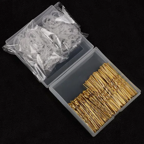 200 horquillas para el cabello en forma de U con caja de almacenamiento (2.36 pulgadas, 2 pulgadas), horquillas para moños para mujeres, niños y