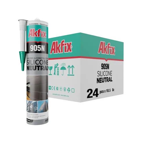 Miniatura 13 de Akfix 905N - Calafateo de silicona transparente 100% para construcción y construcción (12 x 10.5 onzas líquidas), sin disolventes, bajo olor