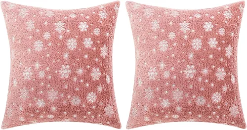 Miniatura 7 de MOJUN Fundas de almohada de Navidad, paquete de 2 fundas de almohada decorativas suaves y bonitas con fundas de almohada impresas con purpurina