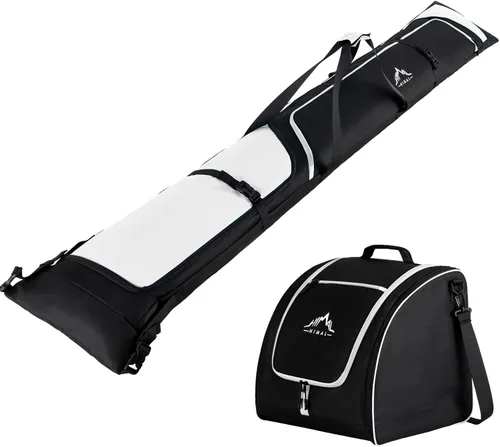 Miniatura 8 de GoHimal Ski Bag and Boot Bag Combo, Padded Skis Bag for Air Travel, Safety Reinforce Ski Carrier Bag Fits for Skis Up to 200 CM and Boots Up To
