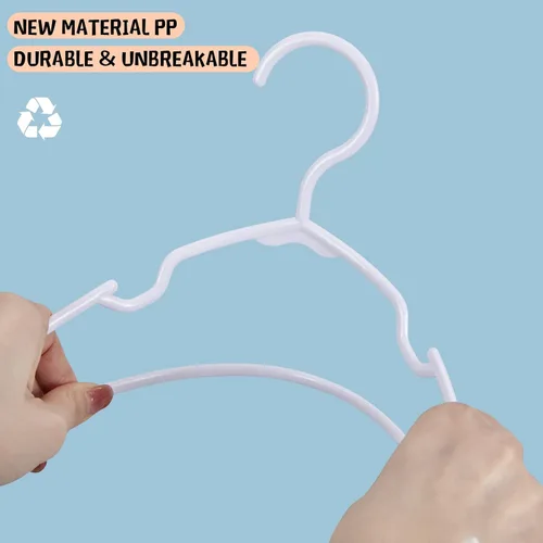 Miniatura 4 de Paquete de 60 perchas blancas para niños de 11.6 pulgadas, perchas para ropa de bebé para niños pequeños y niños, perchas de plástico duradero