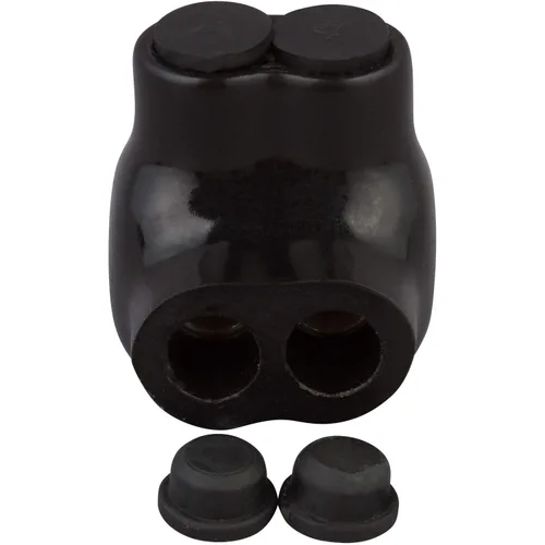 Miniatura 4 de Morris Productos 97118 Negro aislado 2 conductores empalme de doble entrada 2 tornillos 250 - 6 rango de cables, 1 paquete