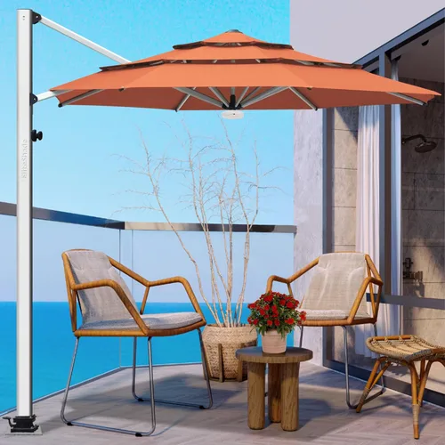 Miniatura 23 de EliteShade USA Sombrilla de Mercado de 10 Años Sin Decoloración de 9 Pies 3 Niveles Sombrilla de Patio Sombrilla de Mesa para Exteriores con Beige