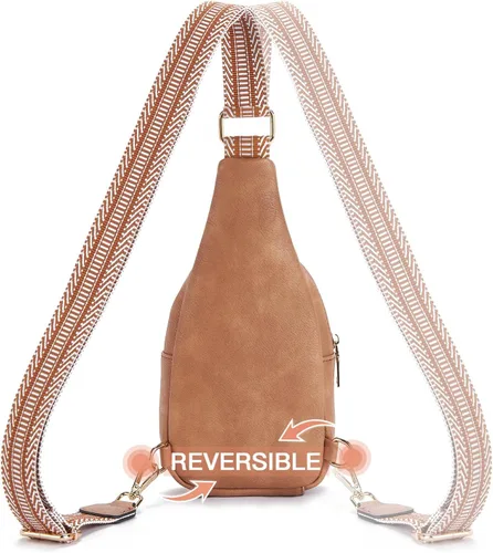 Miniatura 82 de Telena Riñonera pequeña para mujer, de cuero, cangureras, bolsa de pecho para mujer