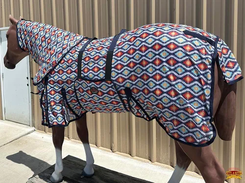 Miniatura 4 de HILASON Hoja de mosca de caballo con protección UV, malla transpirable, mosquito, primavera, alfombra de caballo de verano, alfombra de mosca