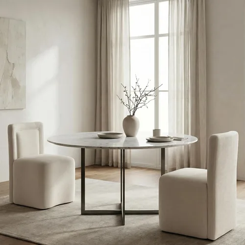 Miniatura 29 de Hyfirm Juego de 2 sillas de comedor tapizadas negras, sillas escandinavas Parsons sin brazos de tela Boucle con cojín de asiento de felpa