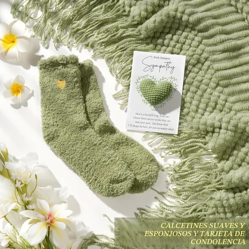 Miniatura 7 de Cestas de Regalo de Condolencias Regalos de Simpatía para Pérdida de un Ser Querido Madre Padre Esposo Mamá Papá, Regalos Conmemorativos de Verde