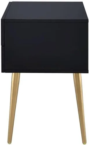Miniatura 7 de Acme Mesa auxiliar rectangular de madera Denvor en negro y dorado