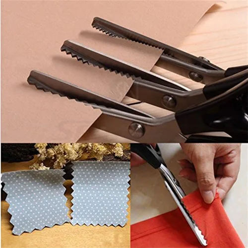 Miniatura 7 de Tijeras profesionales de costura para costura, tijeras profesionales de acero inoxidable con agarre cómodo, cuchillas dentadas y festoneadas