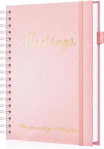 Miniatura 7 de JUBTIC Cuaderno de reuniones para el trabajo con artículos de acción, cuadernos de trabajo para tomar notas y organizador de agendas, el suministro