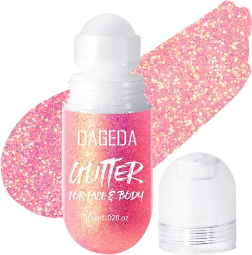 Miniatura 12 de DAGEDA Gel de purpurina corporal, purpurina facial enrollable para maquillaje de sirena, accesorios para festivales, rave, gel holográfico