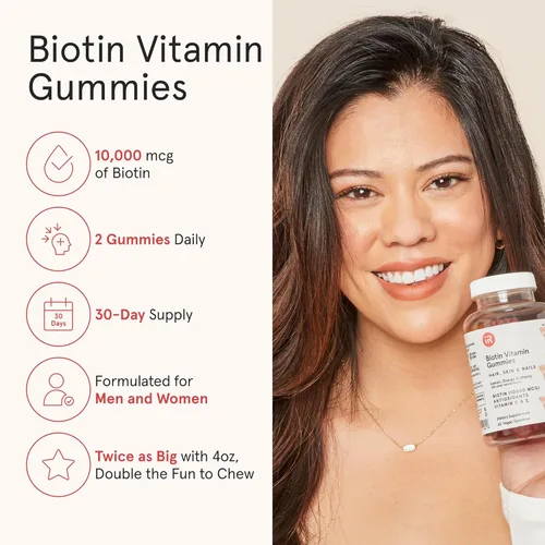 Miniatura 3 de iRestore Vitaminas para el cabello, gomitas veganas de biotina para la piel del cabello y las uñas, gomitas para el cabello, gomitas de biotina