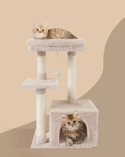Miniatura 2 de FISH&NAP Lindo Árbol para Gatos Gatito Torre para Gatos para Gato de Interior Condominio Postes Rascadores de Sisal con Plataforma de Salto Muebles