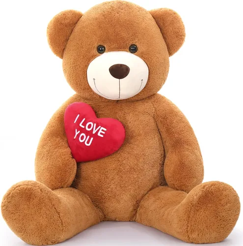 Miniatura 15 de MaoGoLan Oso de peluche gigante de 52" Oso de peluche - Te amo Corazón rojo Oso de peluche grande para regalo de San Valentín, aniversario, larga