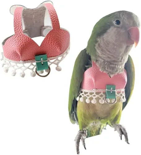 Chaleco de arnés de vuelo de pájaro, traje de vuelo de loro con correa para periquitos, cacatúas, conures budgies, ropa de vuelo de pájaros con