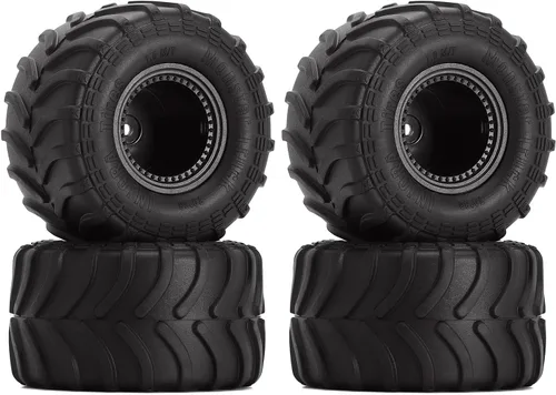 Miniatura 8 de INJORA Juego de neumáticos de rueda de camión monstruo a control remoto, 2.756 x 1.496 in para 1/24 RC Crawler Car Axial SCX24 Bronco Gladiator C10