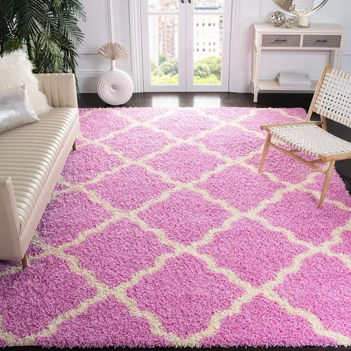 Miniatura 124 de Safavieh - Dallas Shag Collection SGD257A - Alfombra de área con diseño de enrejado de 10 x 14 pies