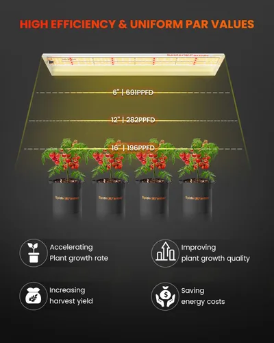 Miniatura 3 de Spider Farmer SF300 LED - Luces de cultivo de plantas de espectro completo similar al sol para plantas de interior. Siembra hidropónica de flores