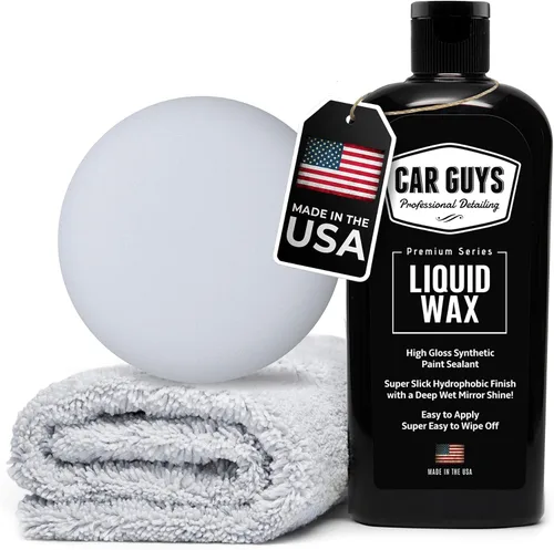 CAR GUYS Cera líquida | Cera avanzada para automóvil | Protección superior con un brillo de carnauba | Para todos los colores de pintura y excelente