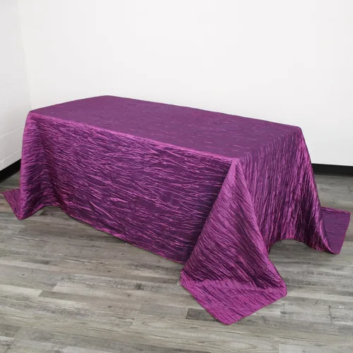 Miniatura 30 de YOUR CHAIR COVERS - Mantel Rectangular de Tafetán Arrugado de 90 x 132 Pulgadas - Azul Polvoriento, Manteles Rectangulares para Mesas Rectangulares
