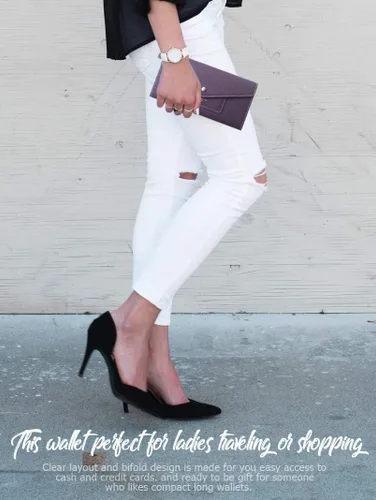 Miniatura 7 de Cartera de piel para mujer RFID con sobres ultrafinos