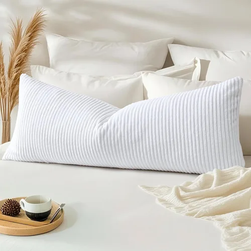 Miniatura 343 de Artscope Fundas de Almohada de Pana a Rayas Acogedoras Súper Suaves Decorativas Cuadradas Fundas de Cojín para Sofá Sillón Dormitorio Decoración